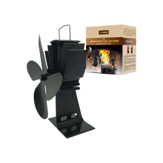 De Vielle Heritage Freestanding Wood Stove Fan 4 Blade | DEF964323