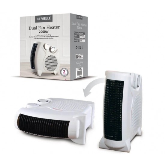 DE VIELLE 2kw Dual Fan Heater | 61690