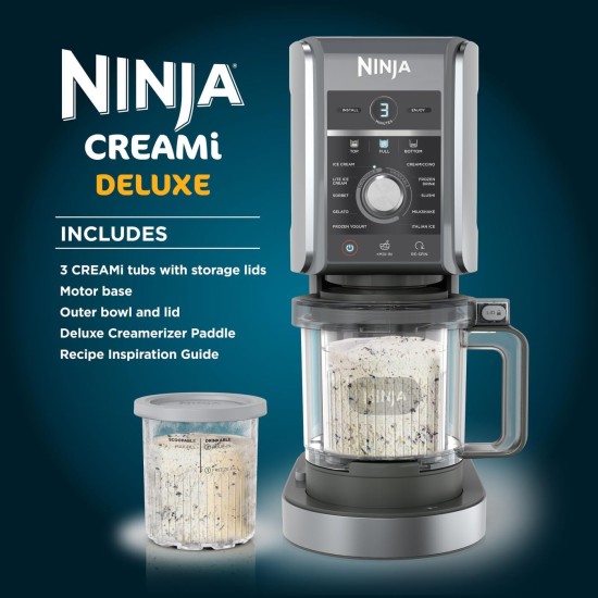 NINJA Creami Deluxe 10-in-1 Ice Cream & Frozen Dessert Treat Maker | NC501UK