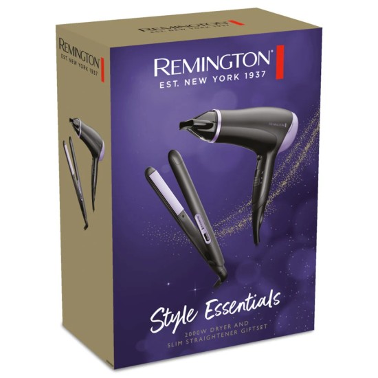 REMINGTON Dryer & Straightener Gift Pack Style Essentials | D3016GP