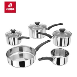 Judge Essentials 5-Piece Stainless Steel Kitchenware Saucepan Set | HPC1