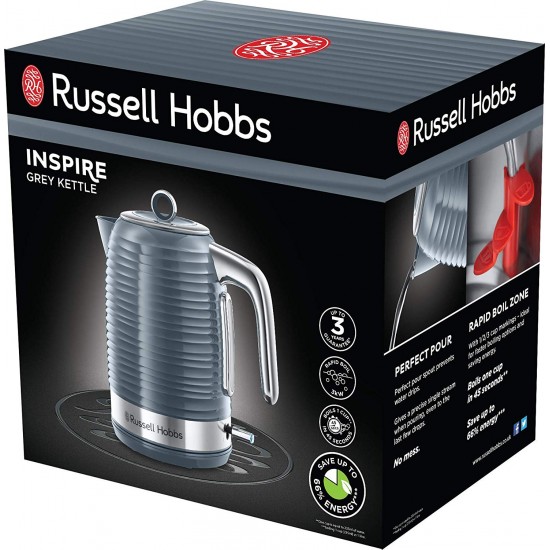 Russell Hobbs Inspire Grey Kettle | 24363