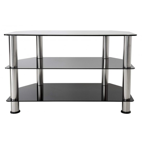 Black chrome shop tv stand